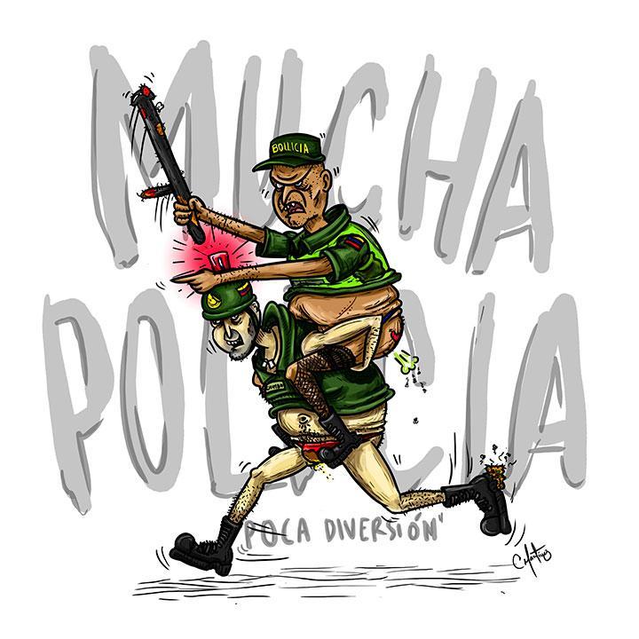 El Hijueputiador - Mucha Policía Poca Diversión | Pintura Digital